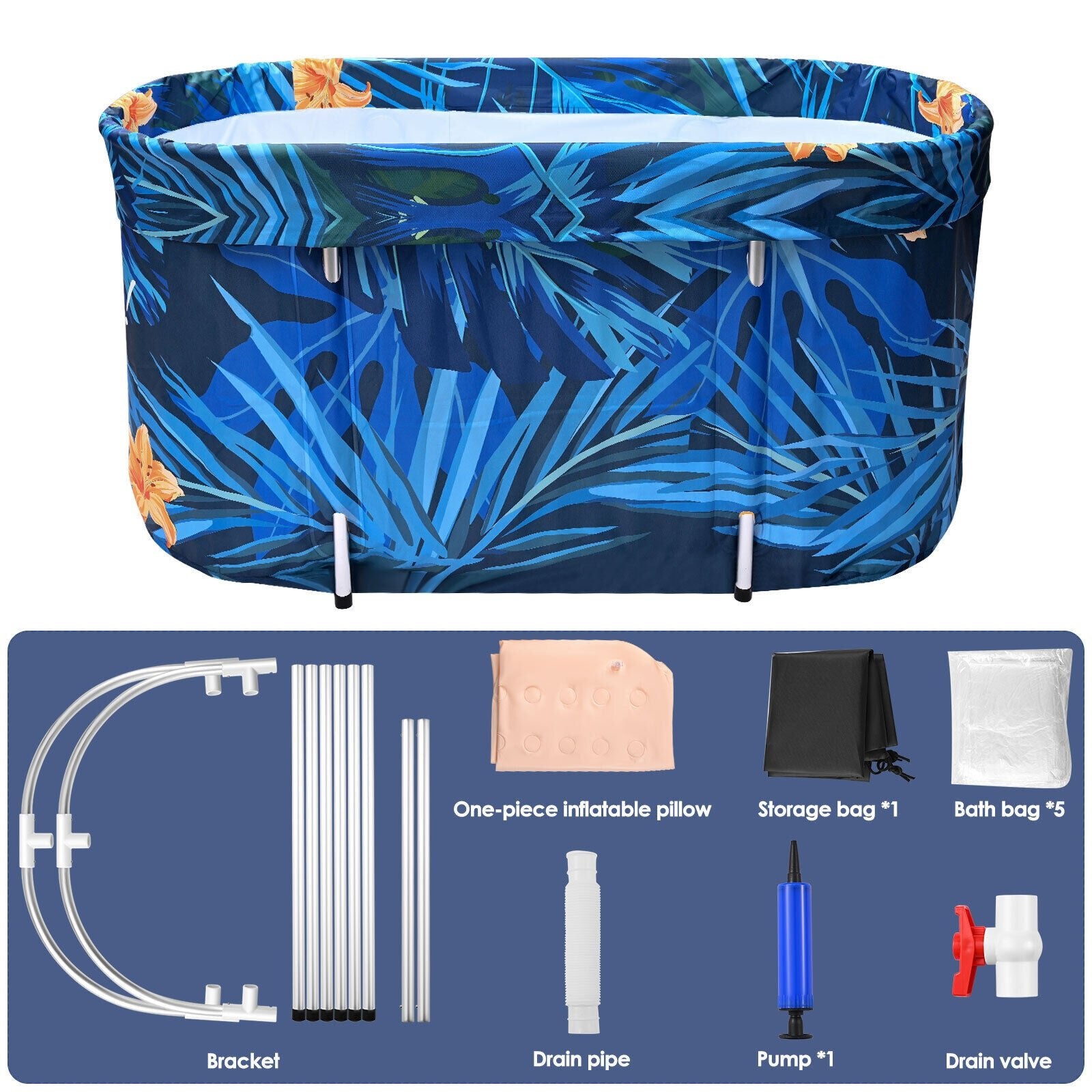 2023 Large Portable Folding Soaking Bathtub For Adults