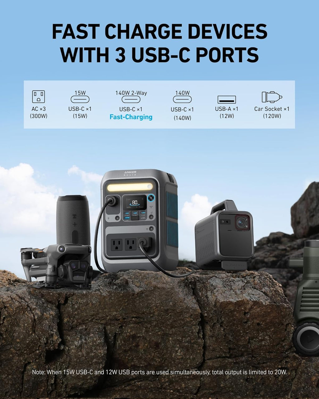288Wh Portable Power Station - Model C300