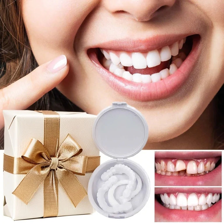 StoreTom Unisex Snap-On Veneers | Natural Look | Instant Smile | BPA-Free| 1 pair (Uper and lower)