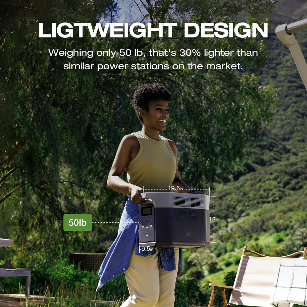 2400W Portable Power Station with Solar Generator Function