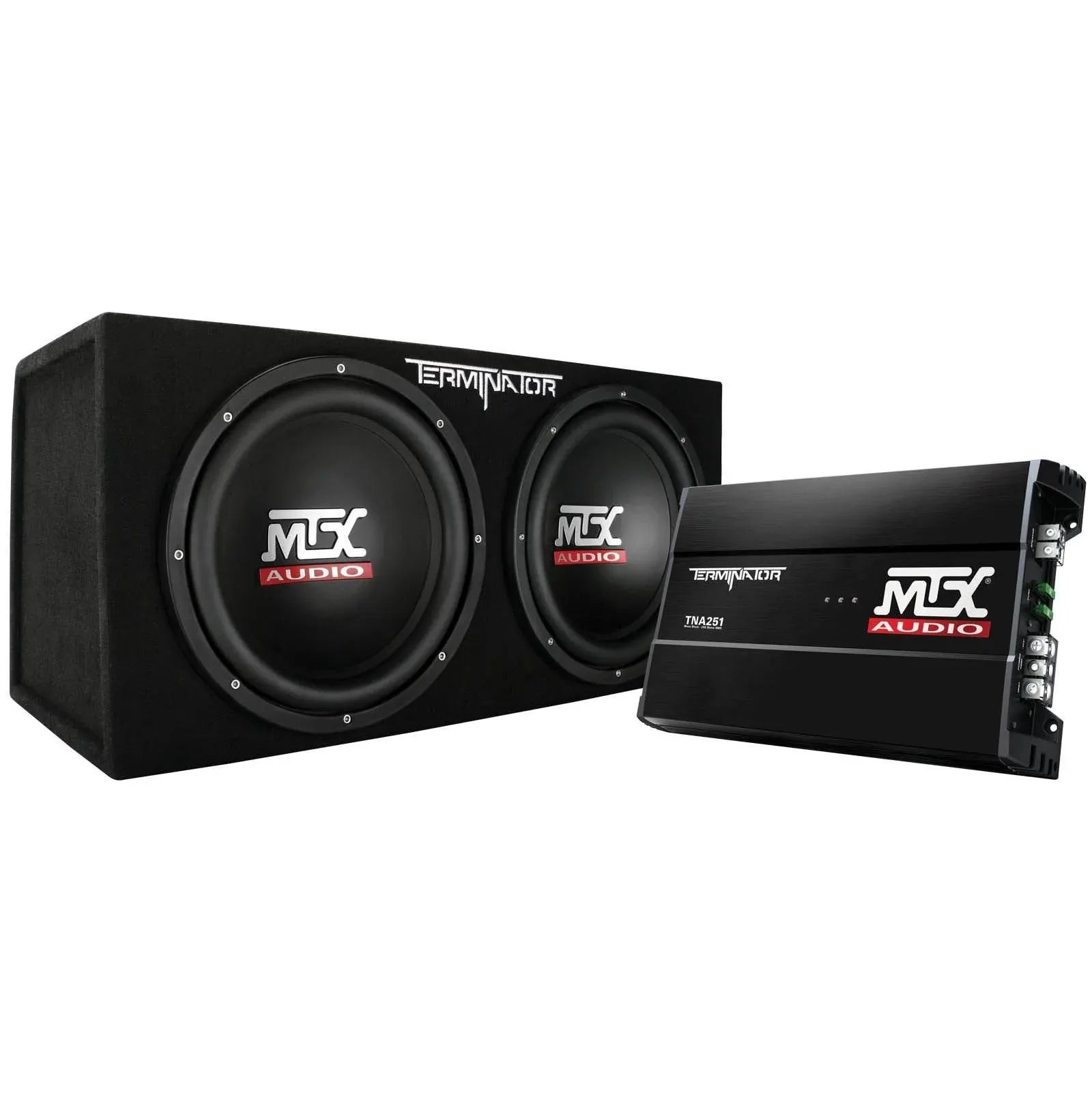 12-Inch Dual Loaded Car Subwoofer with Enclosure and Amplifier