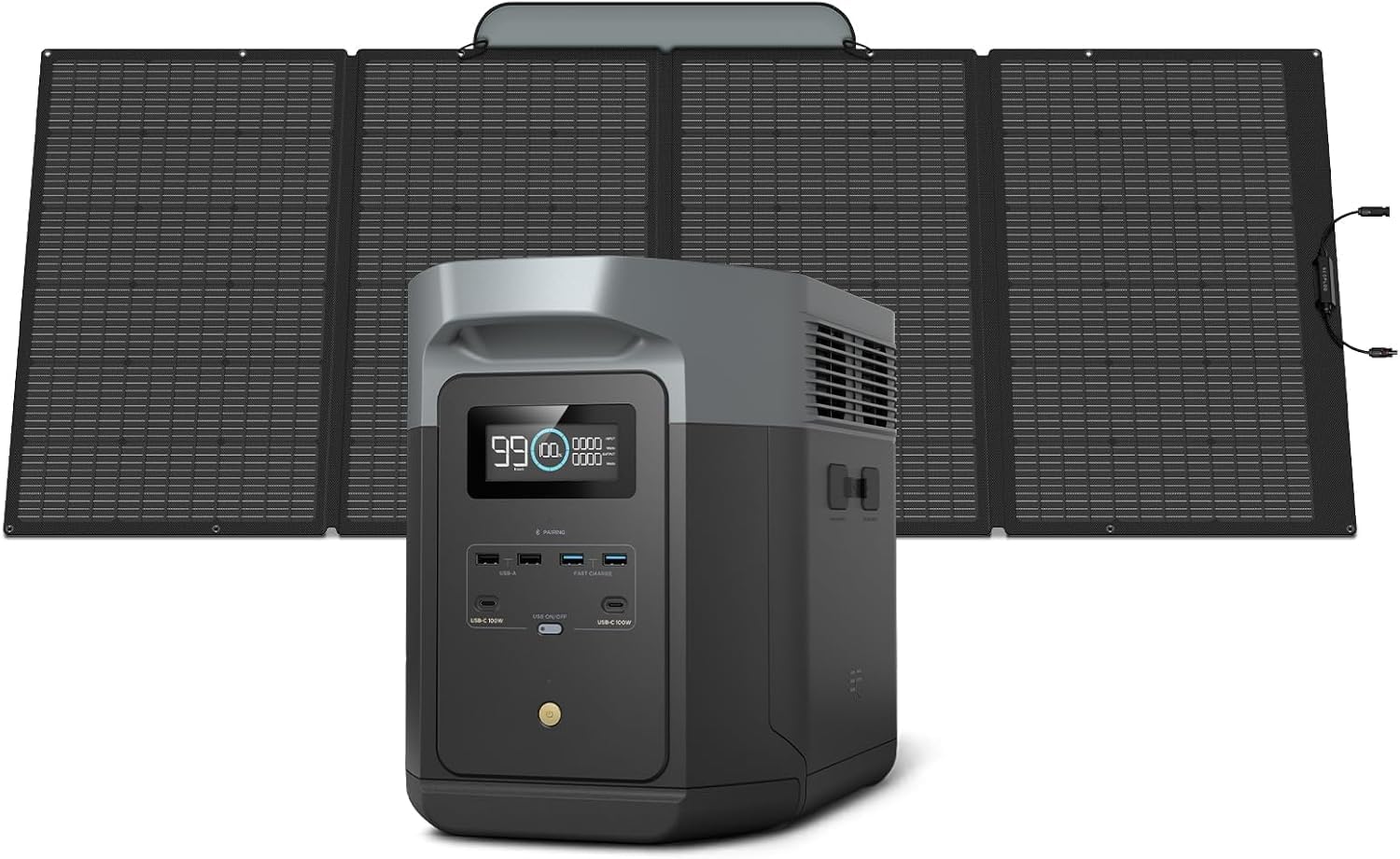 2400W Portable Power Station with Solar Generator Function