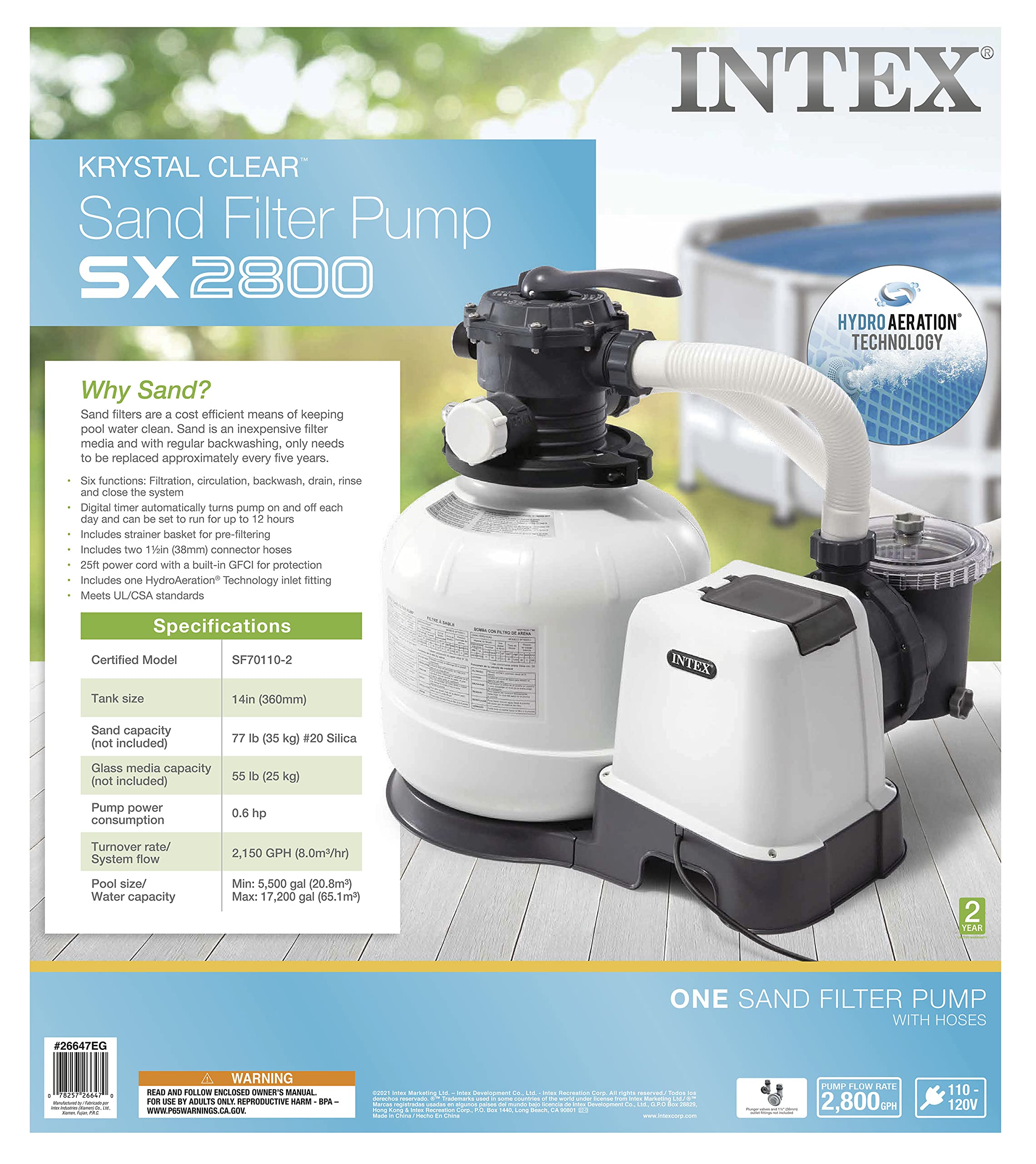 16-Inch Sand Filter Pump with GFCI - Model 26651EG