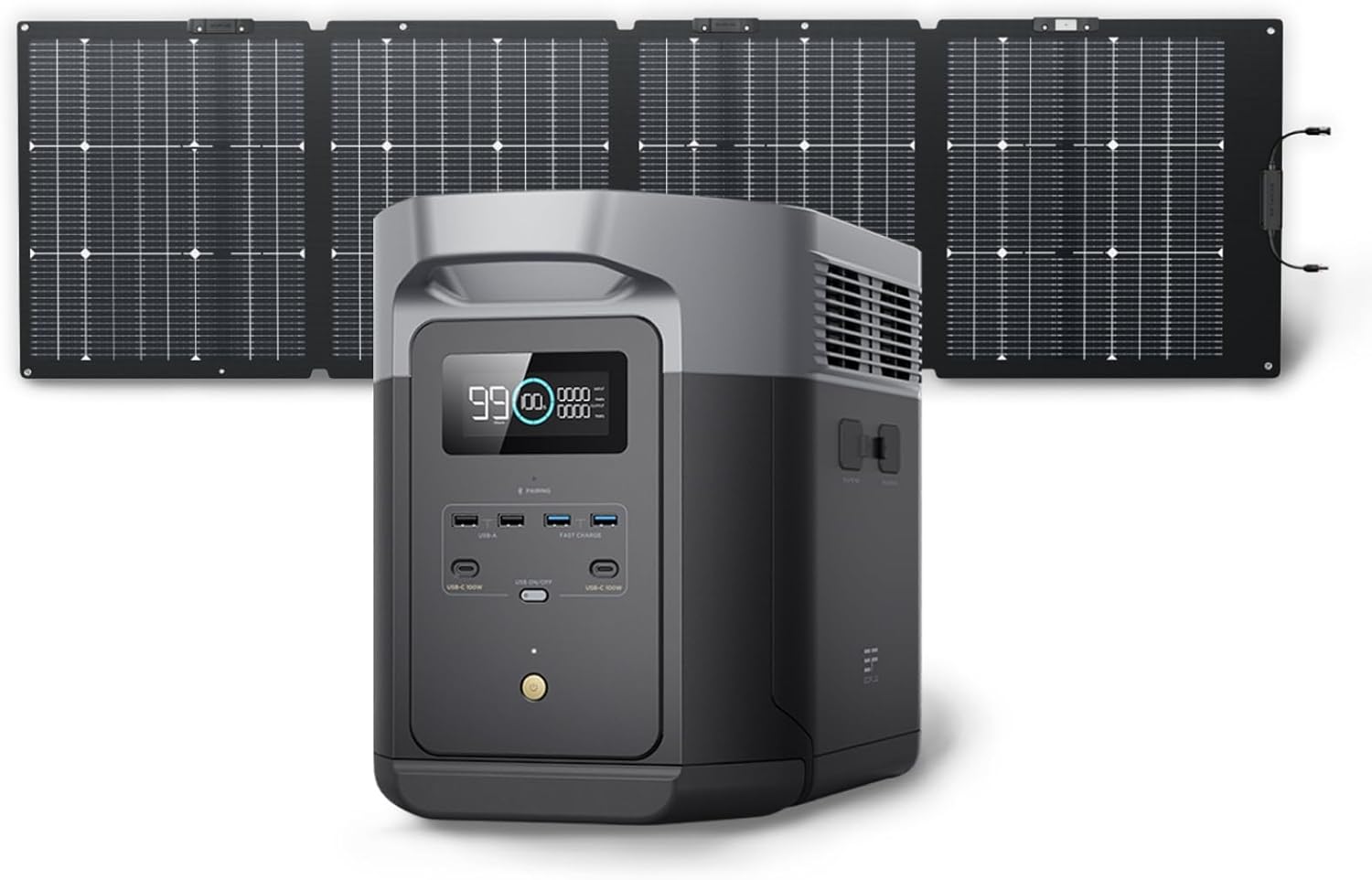 2400W Portable Power Station with Solar Generator Function