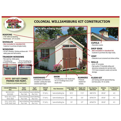 10-Ft. x 16-Ft. Solid and Manufactured Wood Storage Shed