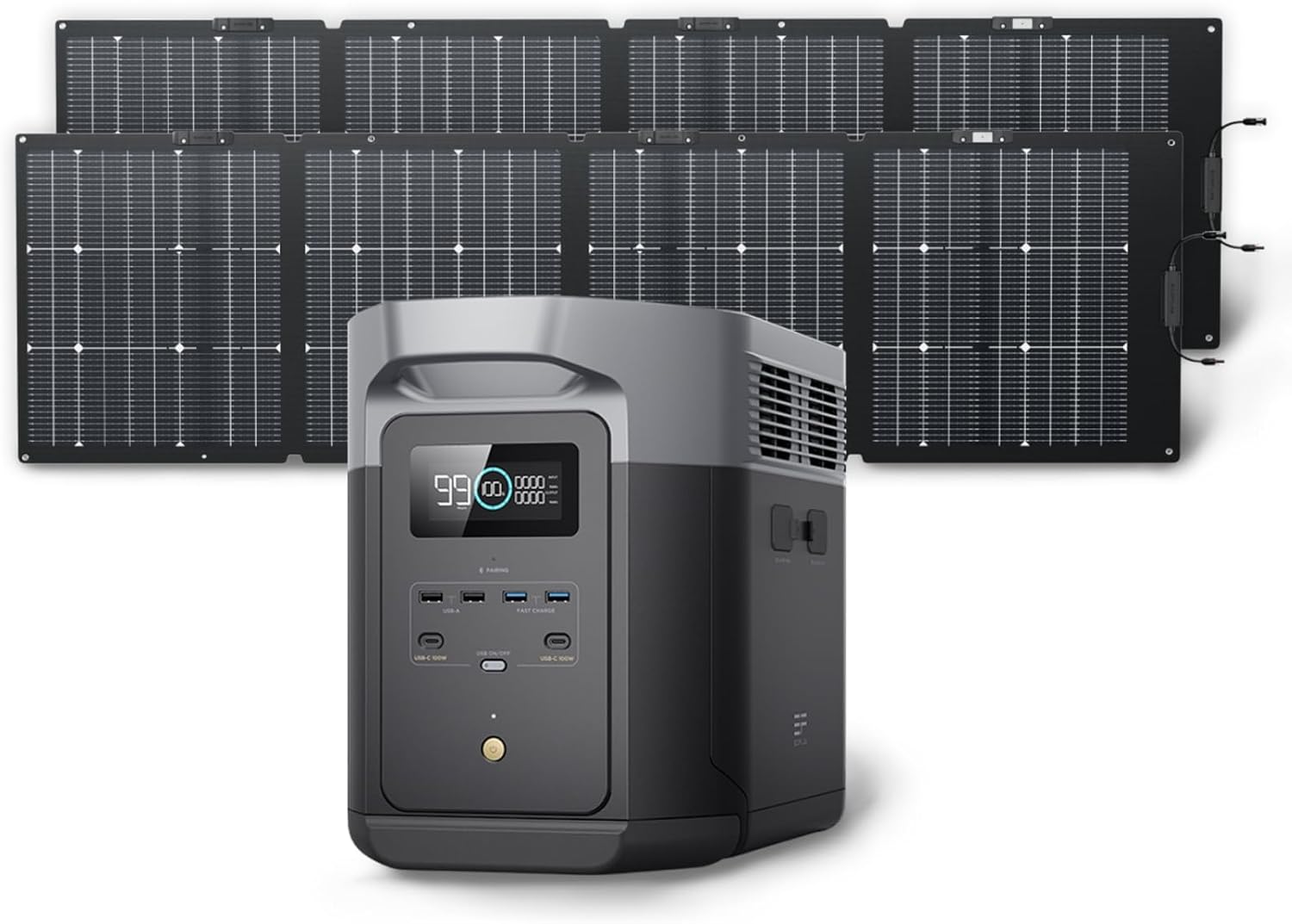 2400W Portable Power Station with Solar Generator Function
