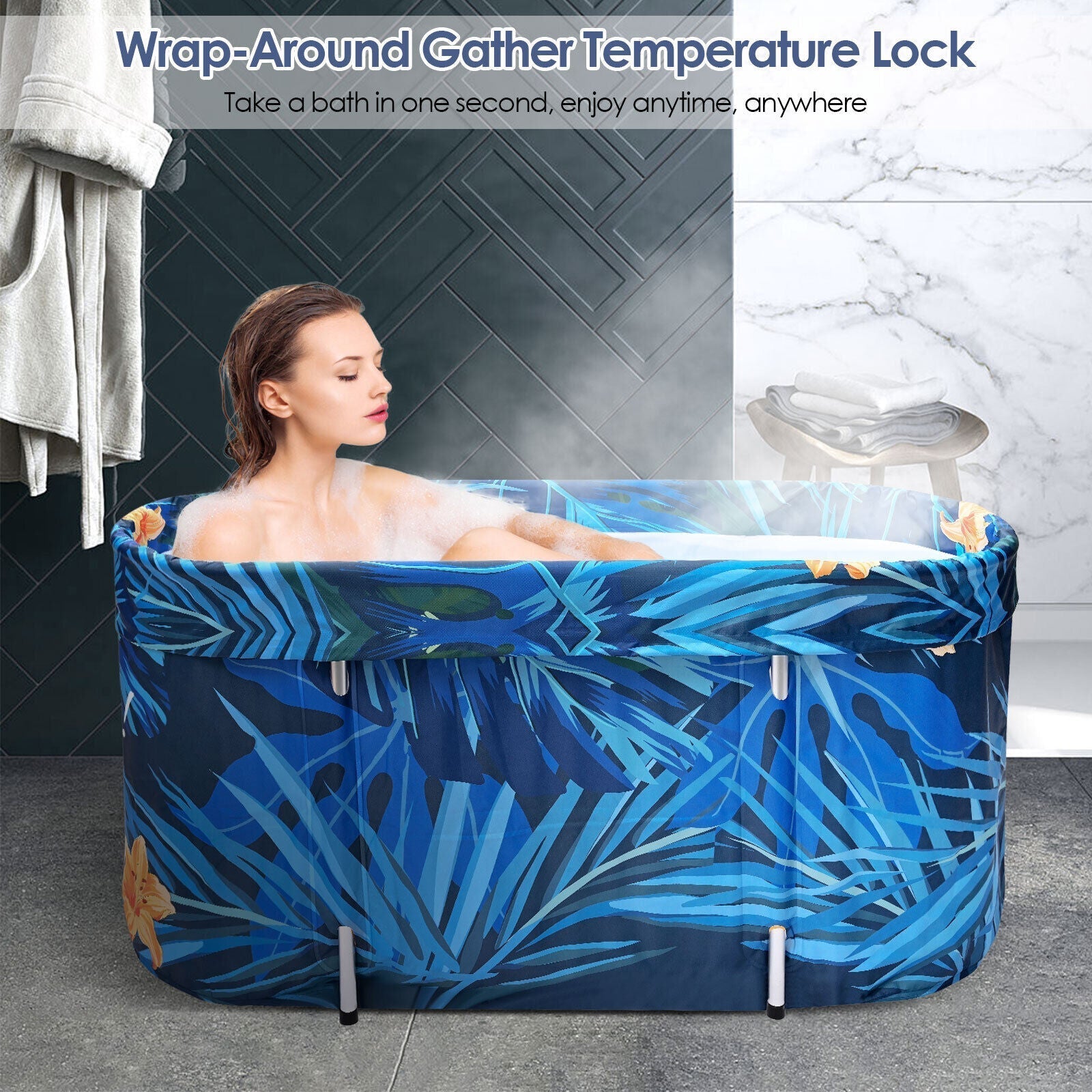 2023 Large Portable Folding Soaking Bathtub For Adults