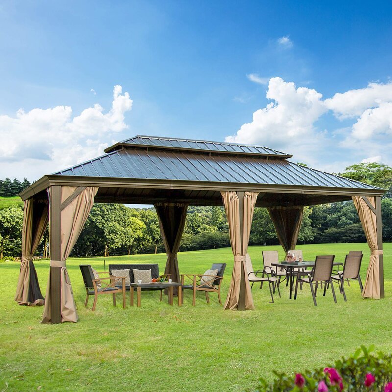 19.5-Ft. x 11-Ft. Galvanized Steel Patio Gazebo