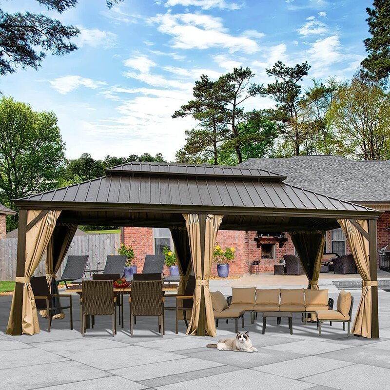 19.5-Ft. x 11-Ft. Galvanized Steel Patio Gazebo
