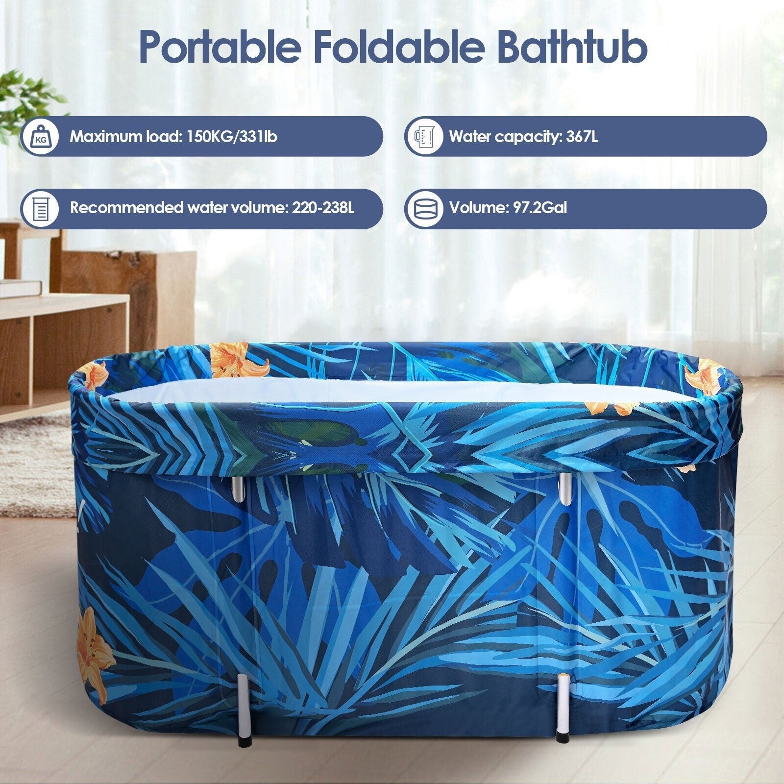 2023 Large Portable Folding Soaking Bathtub For Adults