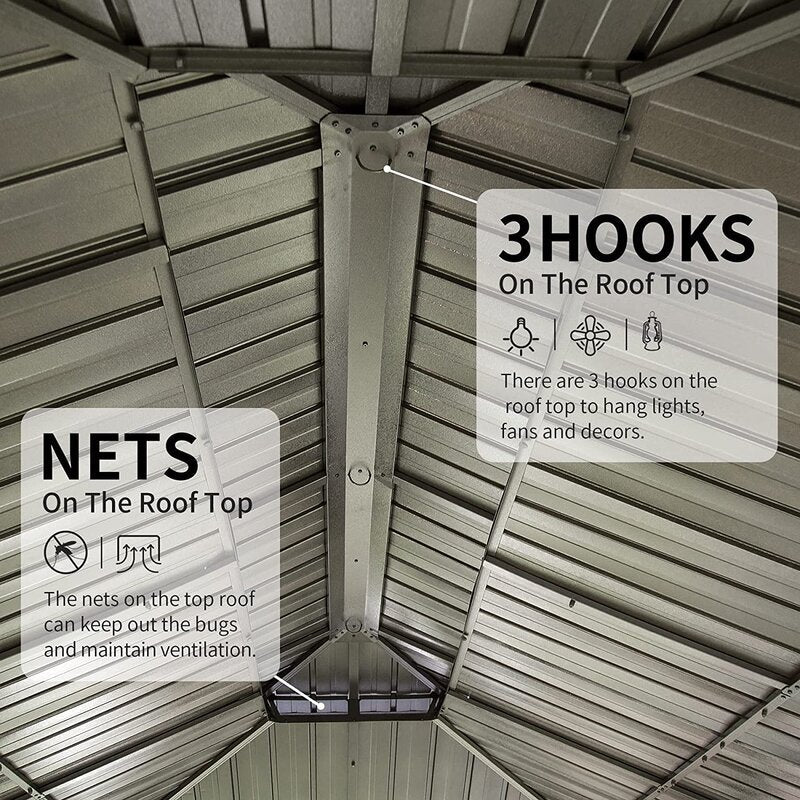 19.5-Ft. x 11-Ft. Galvanized Steel Patio Gazebo