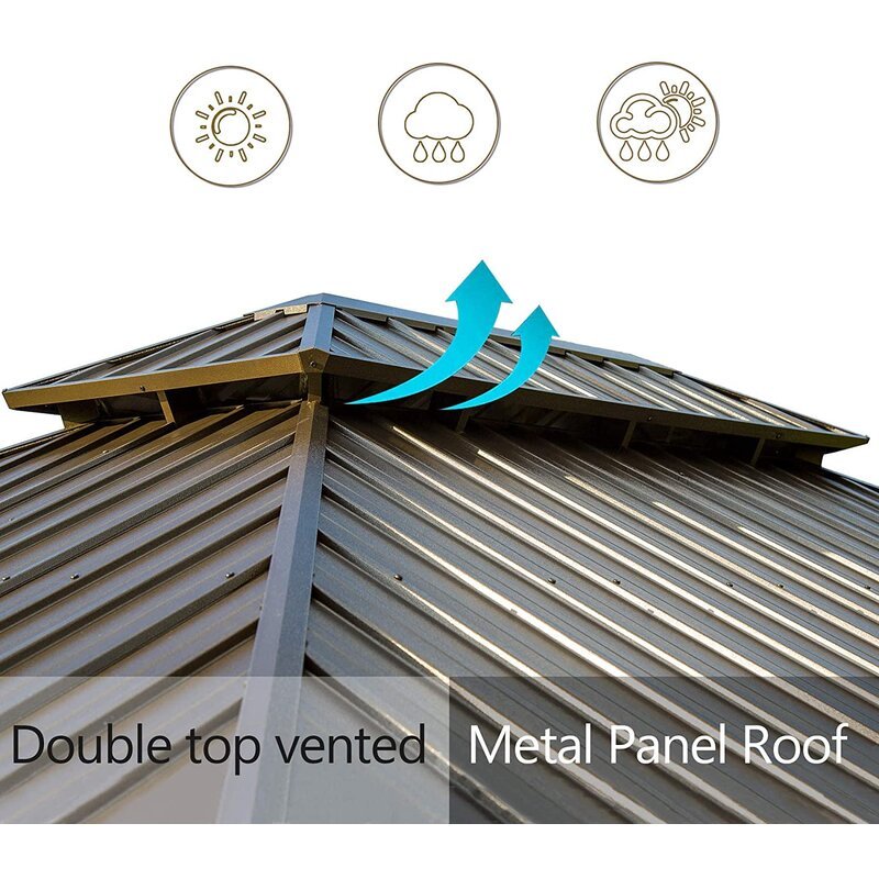19.5-Ft. x 11-Ft. Galvanized Steel Patio Gazebo