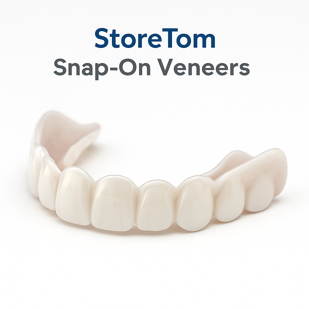 StoreTom Unisex Snap-On Veneers | Natural Look | Instant Smile | BPA-Free| 1 pair (Uper and lower)